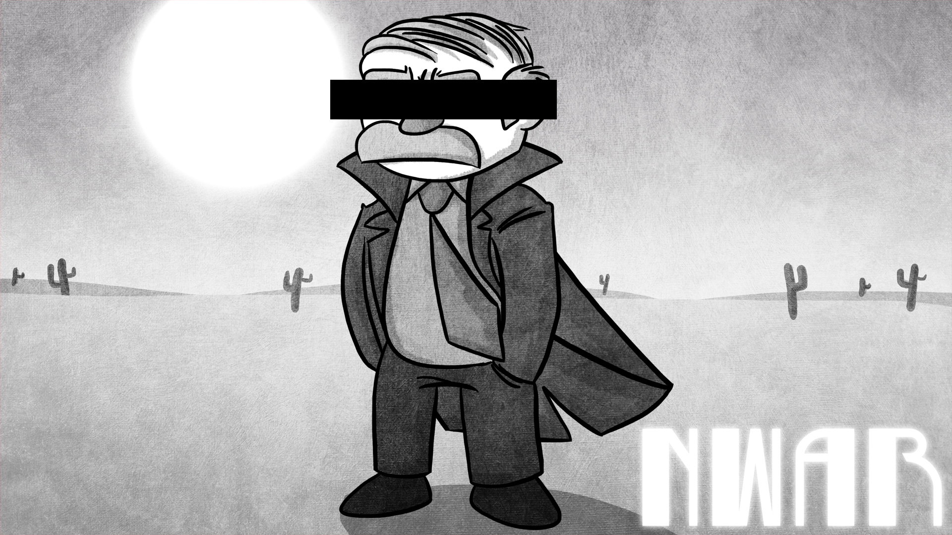 Detective Nwar noir cartoon mystery